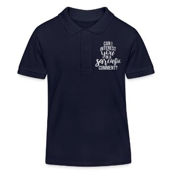 Can I Interest You In A Sarcastic Comment Lustig - Kinder Organic Poloshirt Mini Sprinter von Stanley/Stella - Navy - Vorne