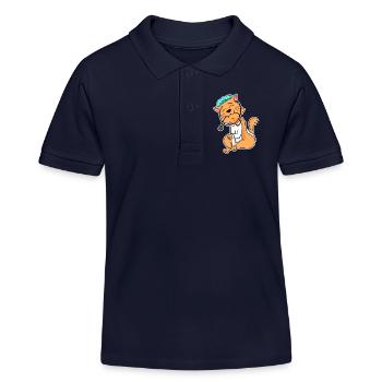 Tier Tierarzt Tiermedizin Geschenk - Kinder Organic Poloshirt Mini Sprinter von Stanley/Stella - Navy - Vorne