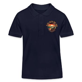 Freedom Motorcycle Sunset Sunset Cadeau - Polo enfant bio Stanley/Stella - bleu marine - Devant