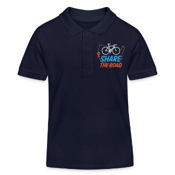 Share The Road - Kids Organic Polo Shirt by Stanley/Stella - navy - Front