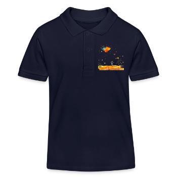 Des cerfs-volants volants, bons pour petits et grands - Polo enfant bio Stanley/Stella - bleu marine - Devant