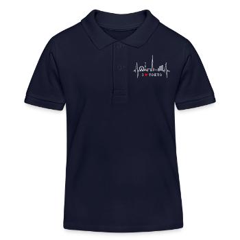 Tokyo Skyline Heartbeat Japan Heart I Love Tokyo - Polo enfant bio Stanley/Stella - bleu marine - Devant
