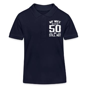 My Wife Is 50 And Still Hot Funny 50th Birthday - Polo enfant bio Stanley/Stella - bleu marine - Devant