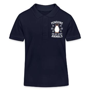 Pingouin disant drôle Pingouins Cadeau - Polo enfant bio Stanley/Stella - bleu marine - Devant