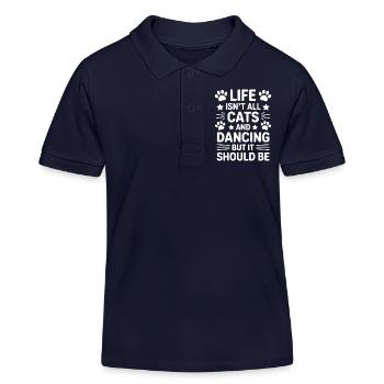 Dancing Saying Cats Dance Funny Dancing Gift - Kids Organic Polo Shirt by Stanley/Stella - navy - Front