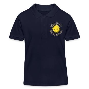1st Grade Sun School Enrollment Primary School Girls - Kids Organic Polo Shirt by Stanley/Stella - navy - Front