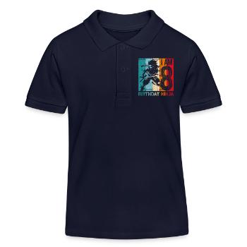 Rétro Ninja 8 ans garçon 8e cadeau d’anniversaire - Polo enfant bio Stanley/Stella - bleu marine - Devant