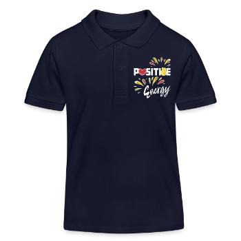 Énergie positive - Optimisme Positivité - Polo enfant bio Stanley/Stella - bleu marine - Devant