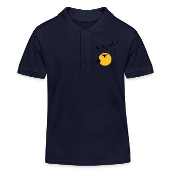 Oiseaux au coucher du soleil - Polo enfant bio Stanley/Stella - bleu marine - Devant