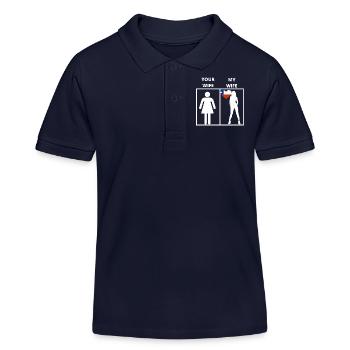 Chili cadeau ma femme ta femme - Polo enfant bio Stanley/Stella - bleu marine - Devant