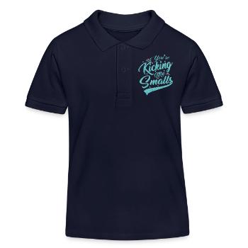 pregnant baby child born birth gift idea - Kids Organic Polo Shirt by Stanley/Stella - navy - Front