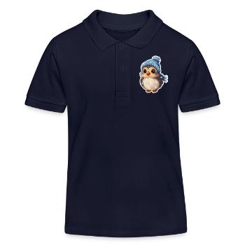 Oiseau d’hiver - Polo enfant bio Stanley/Stella - bleu marine - Devant