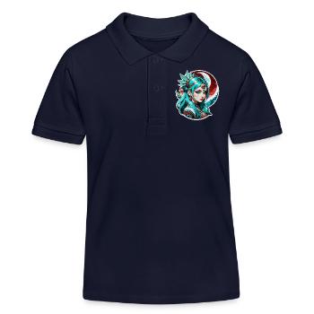 princesse indienne - aztek - Polo enfant bio Stanley/Stella - bleu marine - Devant