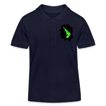 Drill Blobs Craftsman - Kids Organic Polo Shirt by Stanley/Stella - navy - Front