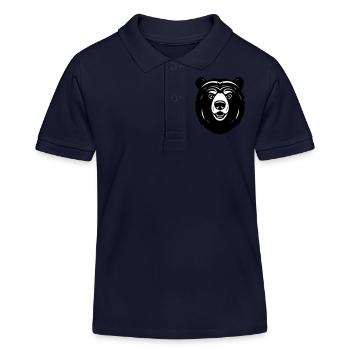 Lieblich neugieriger Comic Bär - Kinder Organic Poloshirt Mini Sprinter von Stanley/Stella - Navy - Vorne