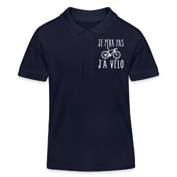 Ich kann kein Fahrrad haben - Kinder Organic Poloshirt Mini Sprinter von Stanley/Stella - Navy - Vorne