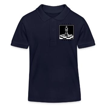 Chess King Chess - Kids Organic Polo Shirt by Stanley/Stella - navy - Front