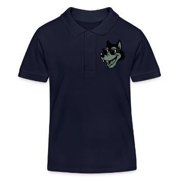 Wolf Comic - Kinder Organic Poloshirt Mini Sprinter von Stanley/Stella - Navy - Vorne