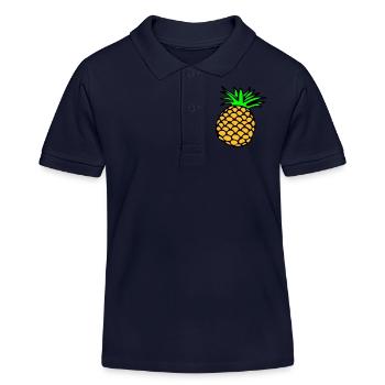 Citron, des Limone, Limette, pêche, fruit, fruits, - Polo enfant bio Stanley/Stella - bleu marine - Devant