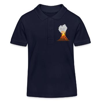 Volcano, lava, ash, magma, geologist, vulcano - Kids Organic Polo Shirt by Stanley/Stella - navy - Front