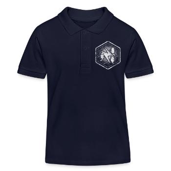 Signes de corporation Électricien Hexagone dans le look used - Polo enfant bio Stanley/Stella - bleu marine - Devant