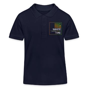 Don't waste your time - Kids Organic Polo Shirt by Stanley/Stella - navy - Front