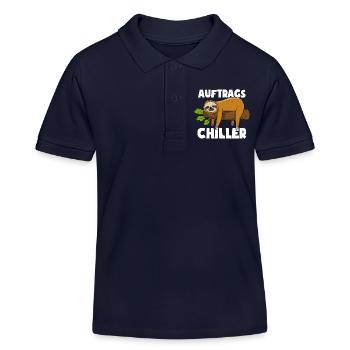 Faultier - Auftrags Chiller - Faulenzen Geschenk - Kinder Organic Poloshirt Mini Sprinter von Stanley/Stella - Navy - Vorne