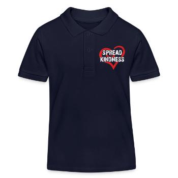 Spread kindness and love - Kids Organic Polo Shirt by Stanley/Stella - navy - Front