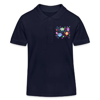 Coffee Owls Funny Owl Tired Caffeine Office Life - Kids Organic Polo Shirt by Stanley/Stella - navy - Front