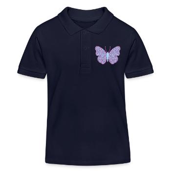 Dekorativer Schmetterling - Kinder Organic Poloshirt Mini Sprinter von Stanley/Stella - Navy - Vorne