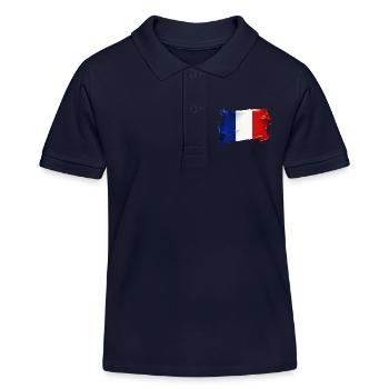 FRANKREICH FLAGGE FAHNE FRANKREICH - Kinder Organic Poloshirt Mini Sprinter von Stanley/Stella - Navy - Vorne