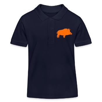 Wild boar hunter - Kids Organic Polo Shirt by Stanley/Stella - navy - Front