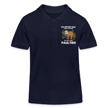Drôle de paresseux, pas de désir - Polo enfant bio Stanley/Stella - bleu marine - Devant