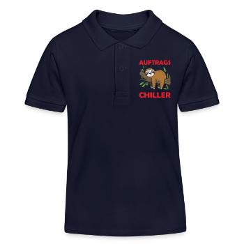 Lustiges Faultier, keine Lust - Kinder Organic Poloshirt Mini Sprinter von Stanley/Stella - Navy - Vorne