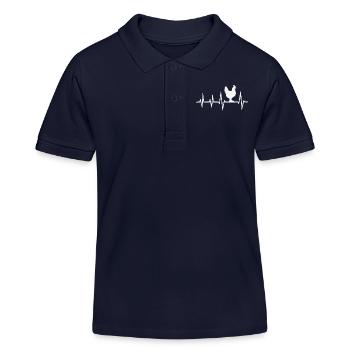 Poulets Heartbeat Heartbeat Poulet Propriétaire Poulet - Polo enfant bio Stanley/Stella - bleu marine - Devant