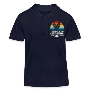 Ich mag Hühner - Kinder Organic Poloshirt Mini Sprinter von Stanley/Stella - Navy - Vorne