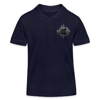 Loup dans la forêt sombre - Polo enfant bio Stanley/Stella - bleu marine - Devant