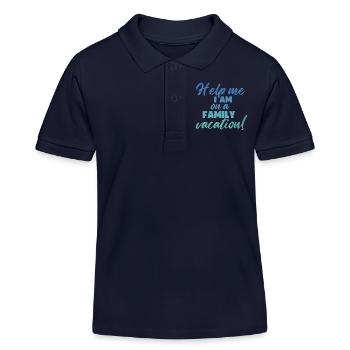 Hilfe, Ich Bin Im Familienurlaub - Kinder Organic Poloshirt Mini Sprinter von Stanley/Stella - Navy - Vorne