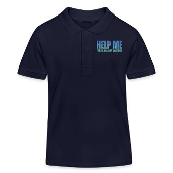 Hilfe, Ich Bin Im Familienurlaub - Kinder Organic Poloshirt Mini Sprinter von Stanley/Stella - Navy - Vorne