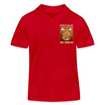Coffee Is Calling And I Moose Go Elch - Kinder Organic Poloshirt Mini Sprinter von Stanley/Stella - Rot - Vorne