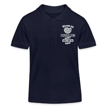 Warum ich Fossilien suche? Weil ich es kann - Kinder Organic Poloshirt Mini Sprinter von Stanley/Stella - Navy - Vorne