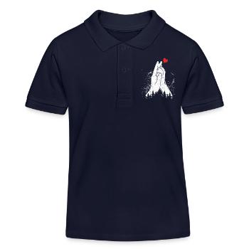 Coeur + Main + Patte de Chien - High Five - Fan de chien - Polo enfant bio Stanley/Stella - bleu marine - Devant