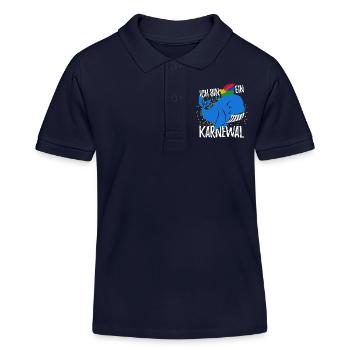 Ich bin ein Karnewal - Fasching + Konfetti Spruch - Kinder Organic Poloshirt Mini Sprinter von Stanley/Stella - Navy - Vorne
