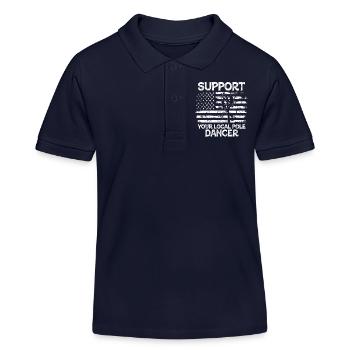 Unterstützen Sie Ihren Lokalen Pole Dancer Lineman - Kinder Organic Poloshirt Mini Sprinter von Stanley/Stella - Navy - Vorne
