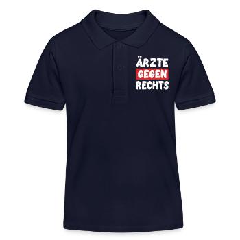 Ärzte Gegen Rechts - Rechts Nein Danke - Kinder Organic Poloshirt Mini Sprinter von Stanley/Stella - Navy - Vorne