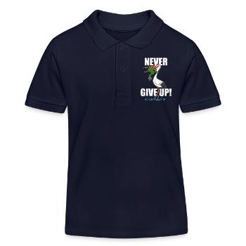 Frosch und Storch - Never give up - Kinder Organic Poloshirt Mini Sprinter von Stanley/Stella - Navy - Vorne