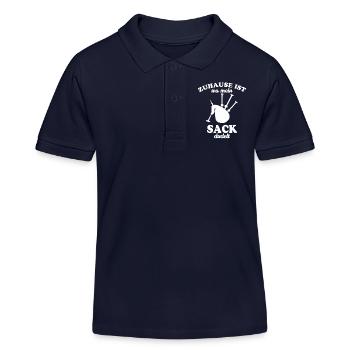 Zuhause ist wo mein Sack dudelt - Dudelsack - Kinder Organic Poloshirt Mini Sprinter von Stanley/Stella - Navy - Vorne