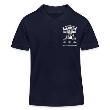 Schonend behandeln - 54. Geburtstag Geschenk - Kinder Organic Poloshirt Mini Sprinter von Stanley/Stella - Navy - Vorne