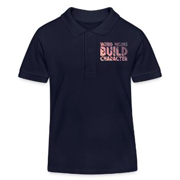 Weird Moms Build Character - Kinder Organic Poloshirt Mini Sprinter von Stanley/Stella - Navy - Vorne