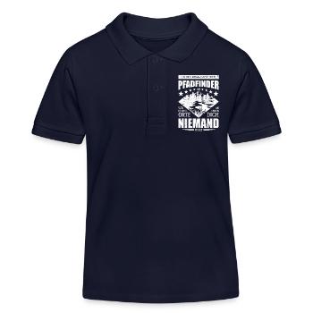 Leg dich niemals mit einem Pfadfinder an - Spruch - Kinder Organic Poloshirt Mini Sprinter von Stanley/Stella - Navy - Vorne